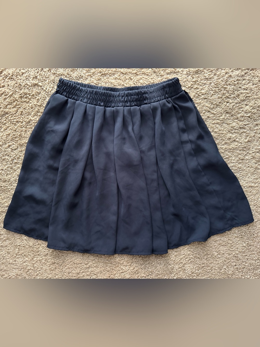 Brandy Melville Navy Blue Pleated Mini Skirt One Size